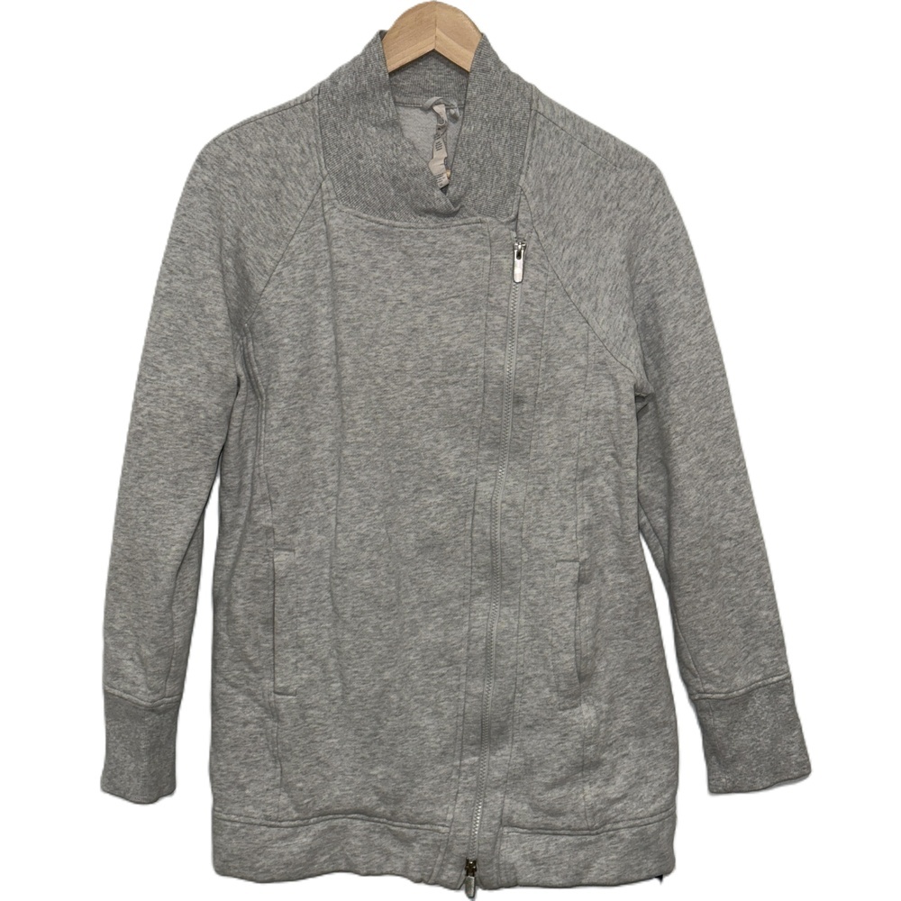 Womens Lululemon Back To It Wrap Heather Gray Zip Jacket Athletic Coat Size 6